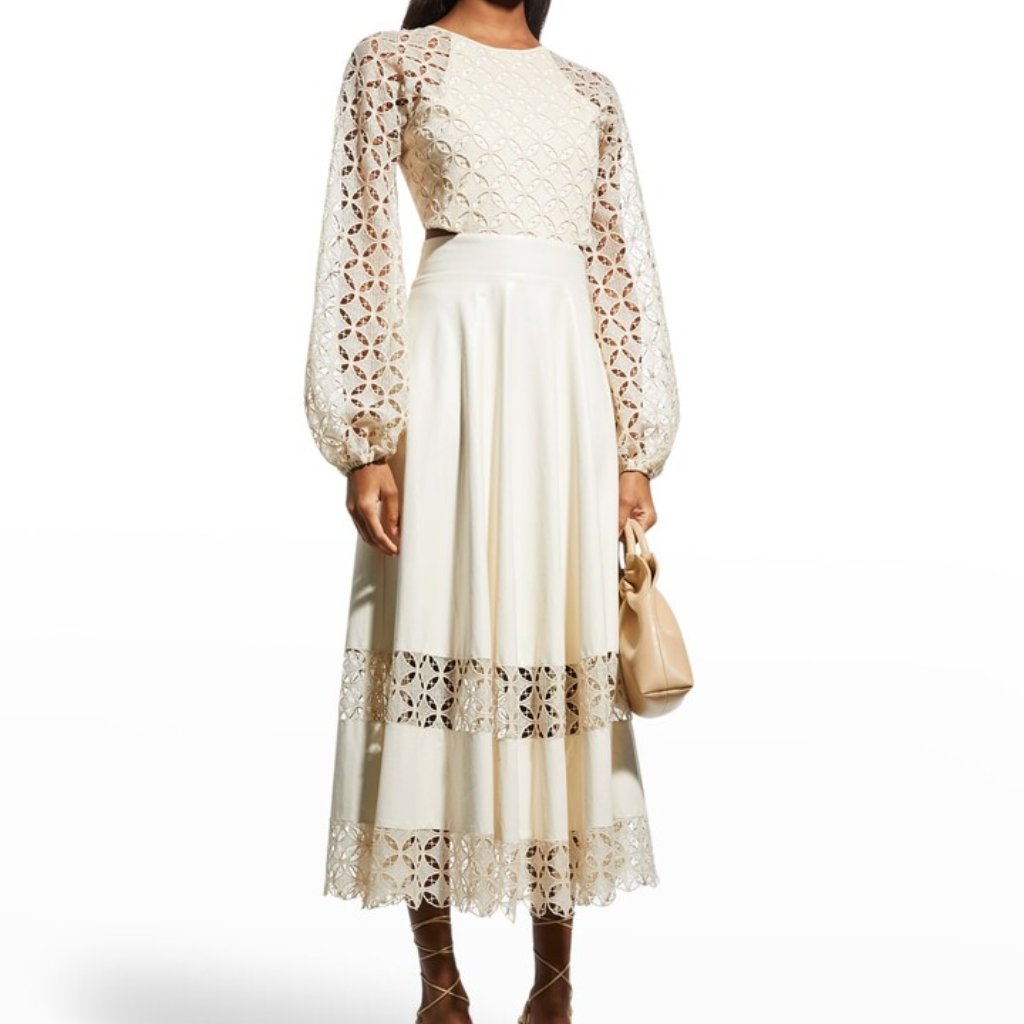 Lace The Label Geo Lace Midi Cutout Dress